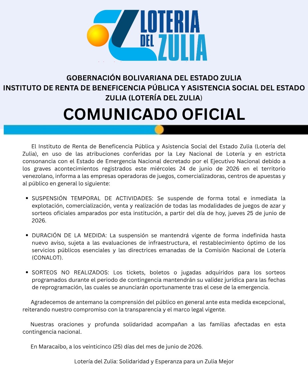COMUNICADO OFICIAL